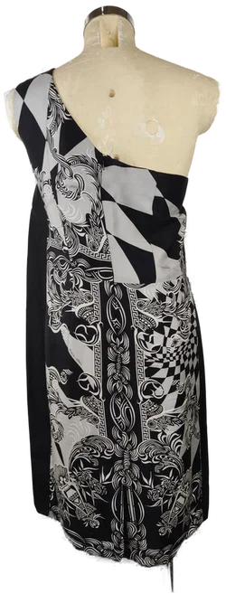 Versace Midikleid Asymmetrisch Seide One-Shoulder | Party-Ikone Göße 50 / 4XL – Vorschau 2