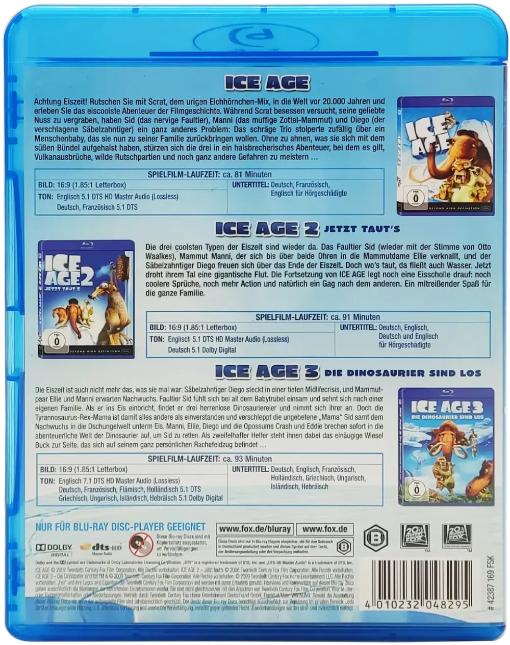 Blu-Ray "Ice Age 1, 2 & 3" (3 Discs) – Bild 2