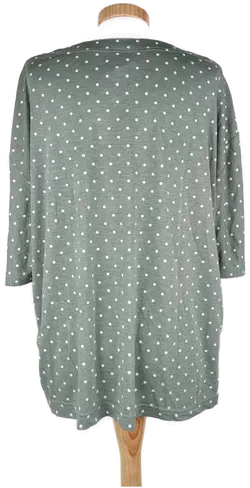 T-Shirt 'Sixth Sense' kurzarm mit Rundhalsausschnitt, grünmelliert mit Punkten, Größe XL - 48/50 - Bild 3