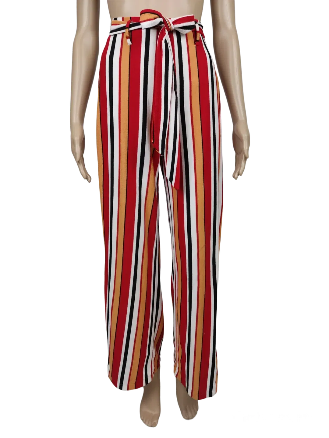 Bershka Damen Strick Hose, rot/braun - Gr. XS - Bild 4
