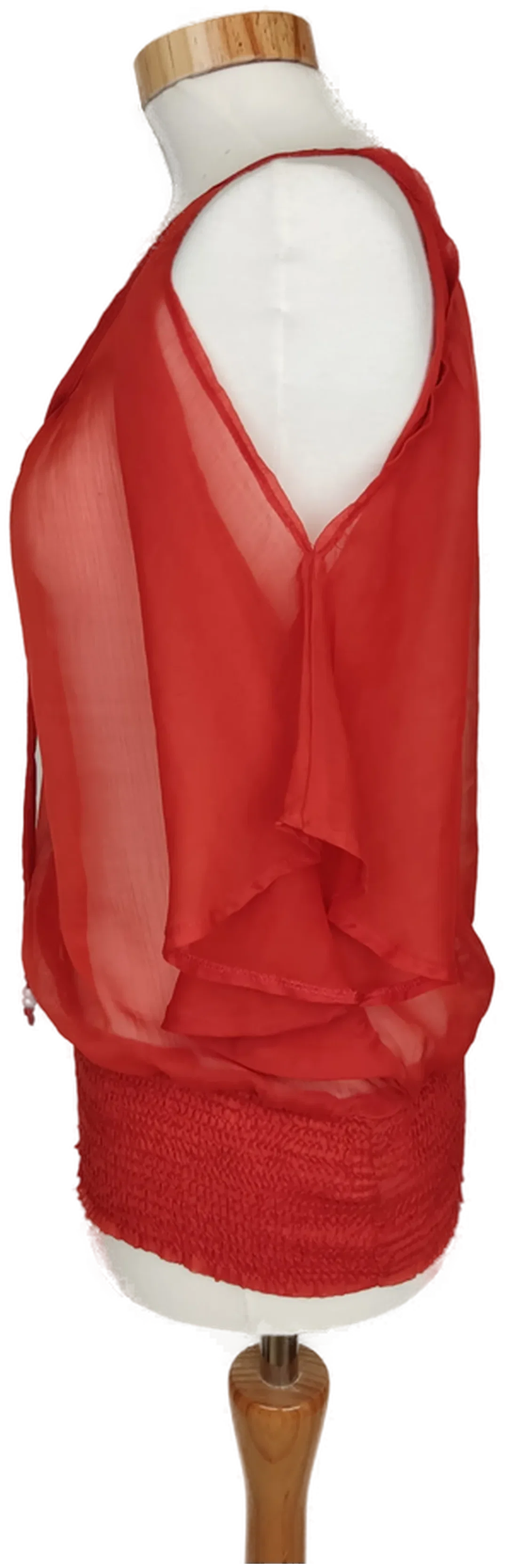 Orsay Damen Bluse rot transparent und schulterfrei - S/36 – Bild 3