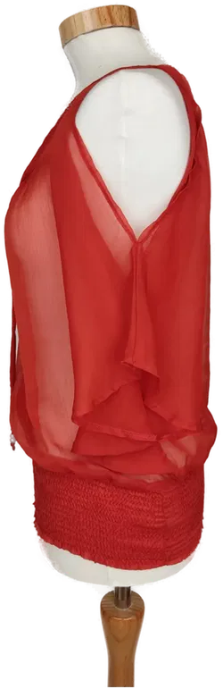 Orsay Damen Bluse rot transparent und schulterfrei - S/36 - Bild 3