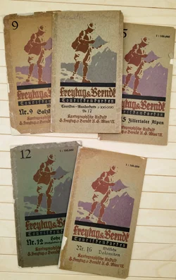 Antiquarische Touristenkarten Freytag & Berndt 5er Set | Sammlerstücke