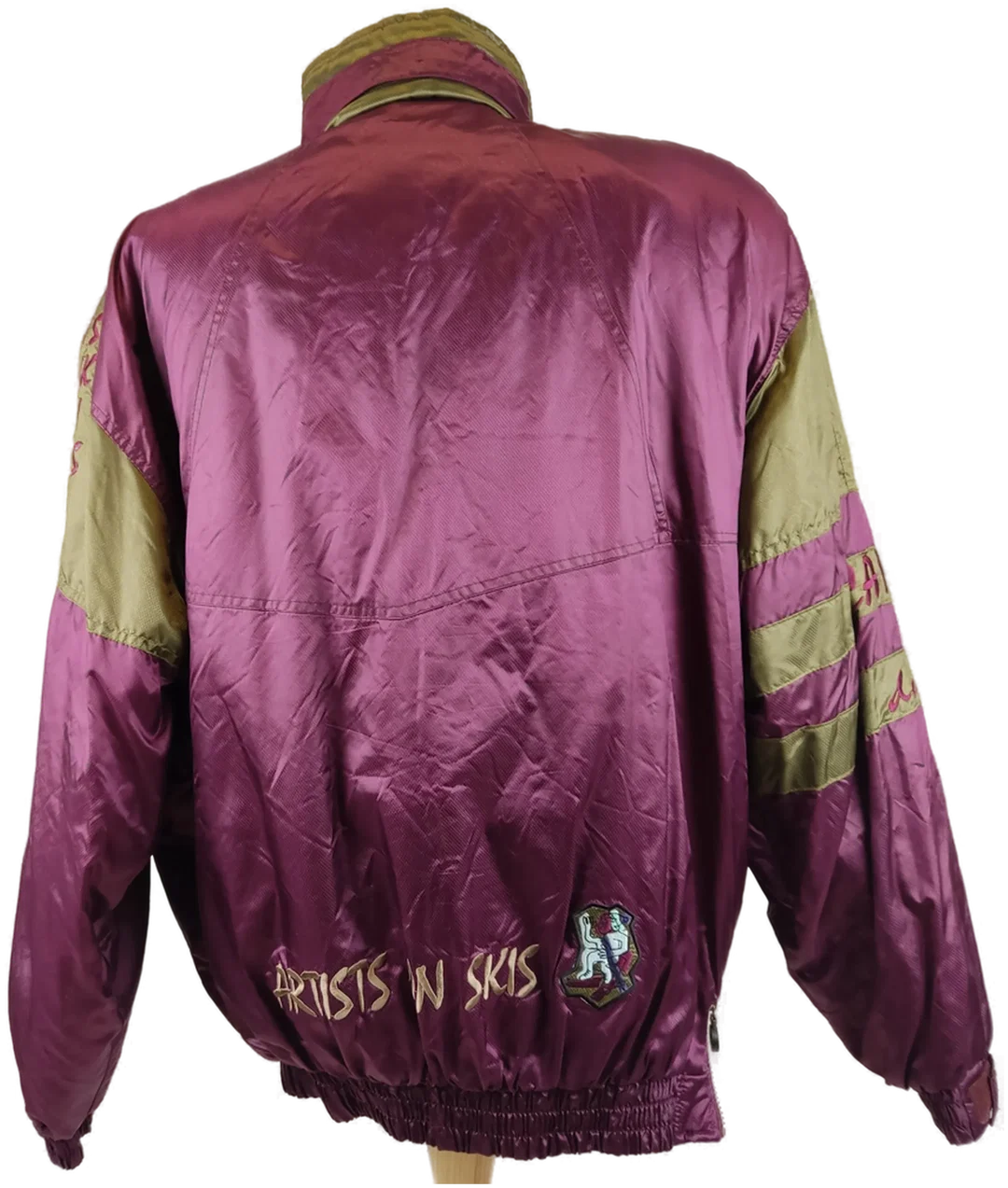 Vintage Campri Herren Herren Ski-Windjacke lila-grün - XL/52 – Bild 2