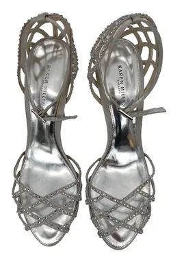 Karen Millen Damen Abendschuhe, silber - Gr. 39 - Bild 5