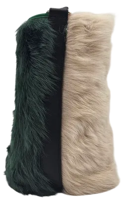 Max V. Kœnig Damen Handtasche, grün/beige - plüsch - groß - Bild 3