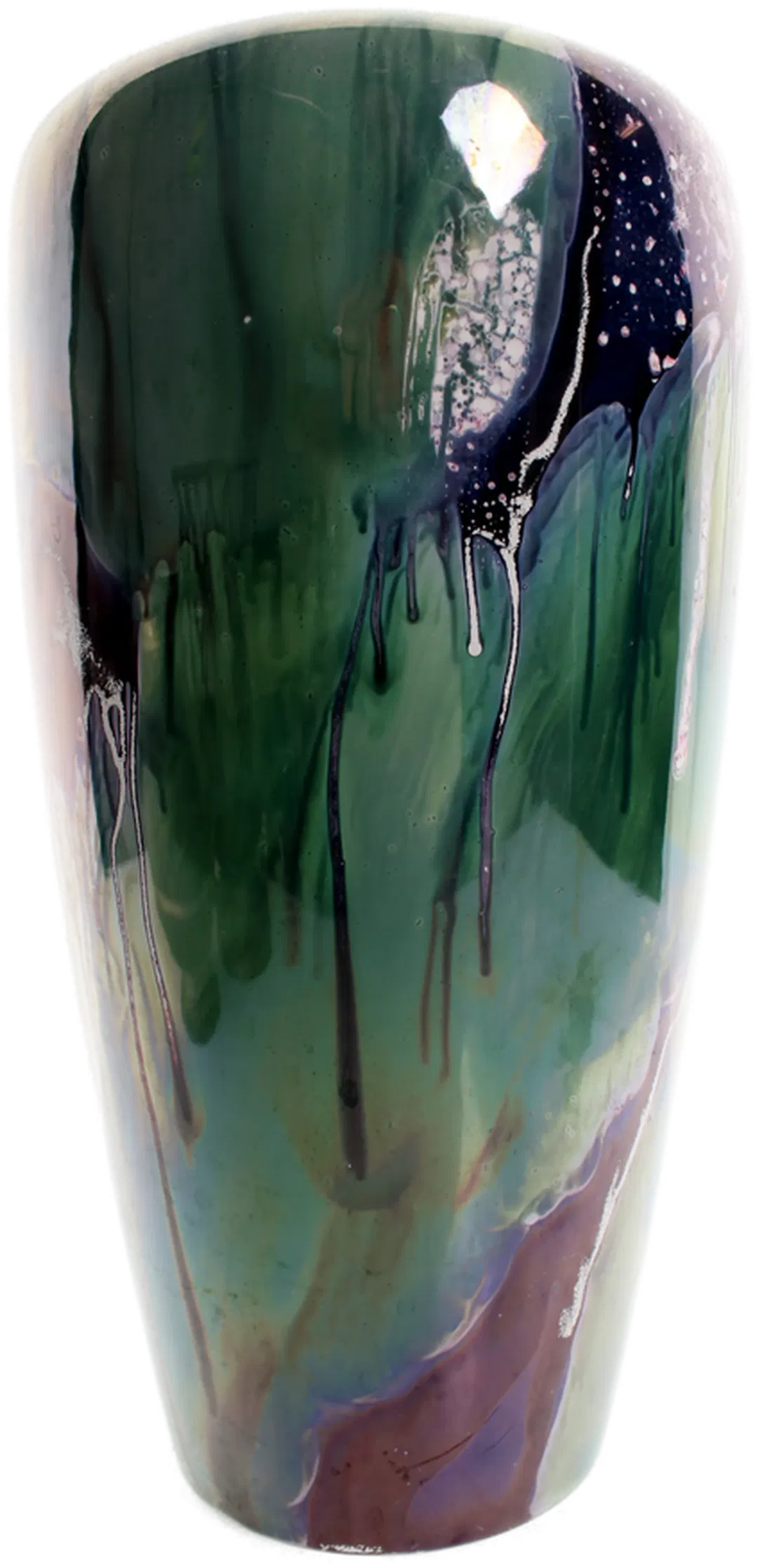 Große Keramikvase – handgefertigt, mehrfarbige Glasur, ca. 27,5 cm - Bild 1
