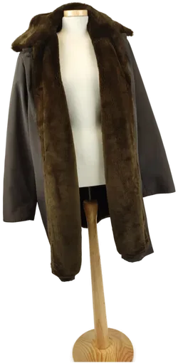 Damen Wintermantel mit herausnehmbarem Kunstpelzinnenfutter braun - Größe 45 - Bild 4