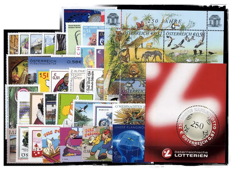 Österreich Jahrgang 2002 – komplette Briefmarkensammlung, postfrisch - Bild 2