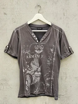 EMPORIO ARMANI Y2K Herren Vintage T-Shirt, grau - Gr. L 