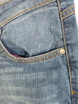 Jeans "Isa", dreiviertellang mit Stretch, blau mit Taschen, Größe 48 – Vorschau 2