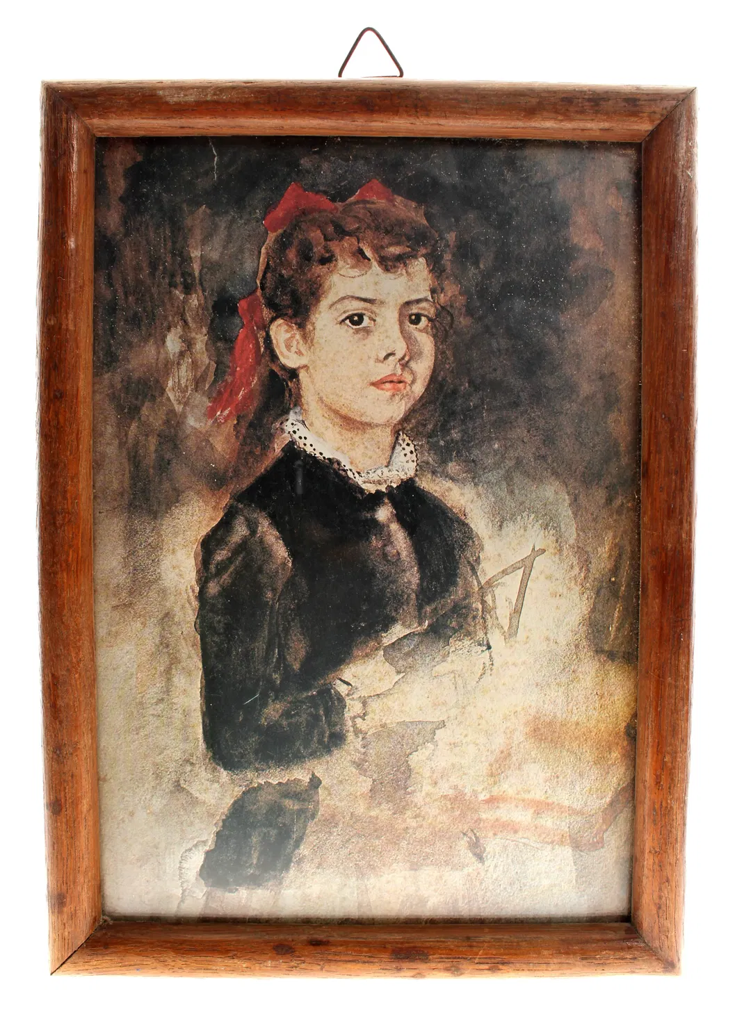 Bildnis eines Mädchens – Druck hinter Glas im Holzrahmen - Bild 4