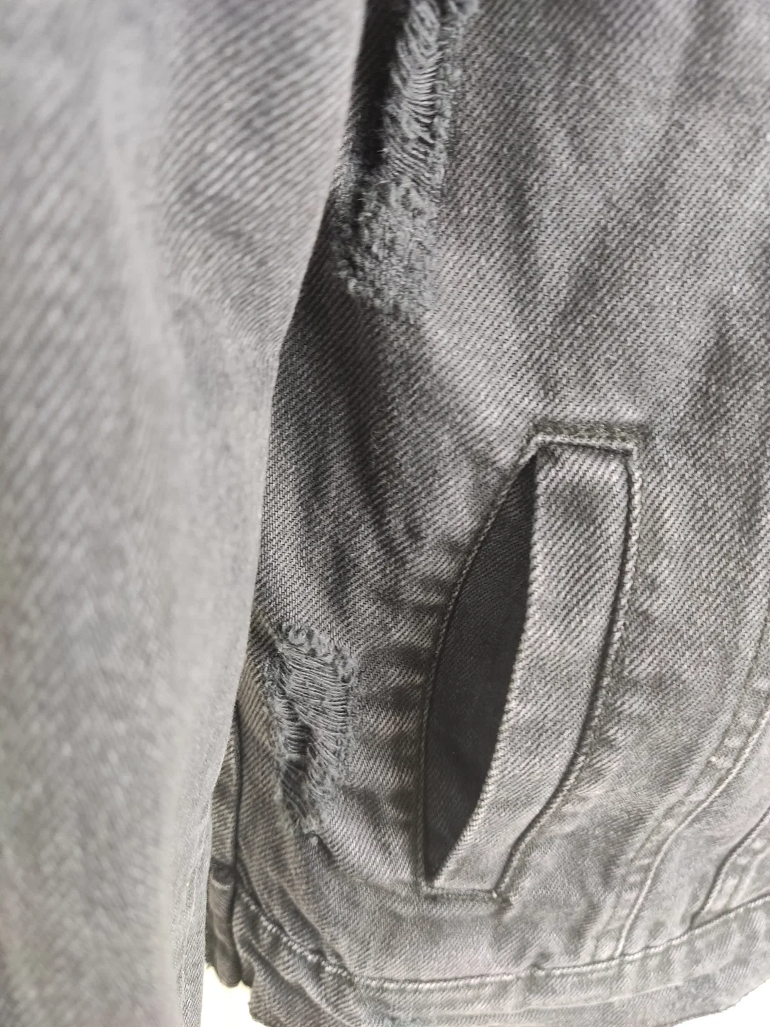 Jacke "Tally Weijl", langarm mit Kragen, schwarz mit Aufnähern und Taschen, Größe 34 – Bild 5