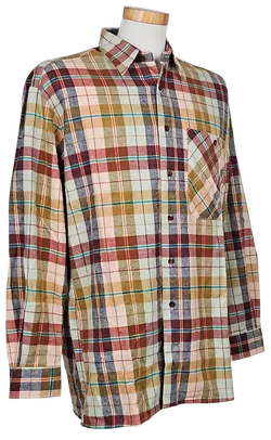 Piccini Vintage Herren Hemd, braun/grün - Gr. M  - Bild 3