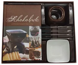 Schokoladen Geschenkbox Fondue-Set mit Rezeptbuch  - Bild 3