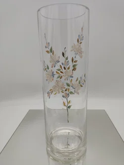 Handbemalte Glasvase Mit Blumenmotiv  | Floraler Schatz – Vorschau 2
