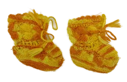 Vintage Babyoutfit handgehäkelt in Gelb/Orange - Bild 4