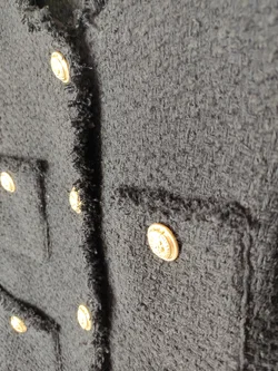 Strukturierte Mango Tweet Jacke mit markanten goldenen Knöpfen, 4 aufgesetzte Taschen, Wollgemisch, Größe S - Bild 5