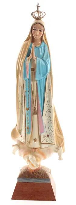 Madonna mit Krone – Marienfigur / Lourdes-Madonna – ca. 39 cm – religiöse Figur auf Holzsockel - Bild 2