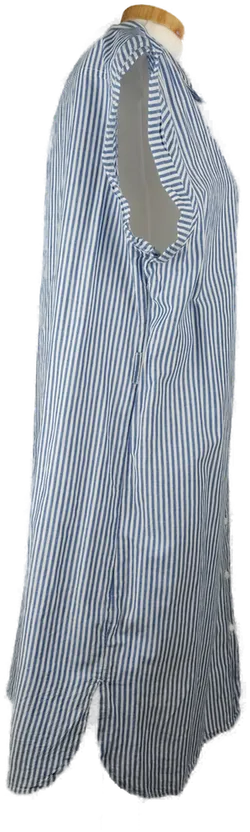 Damen Sommerkleid kurzarm weiss-blau gestreift - XL/42 - Bild 3