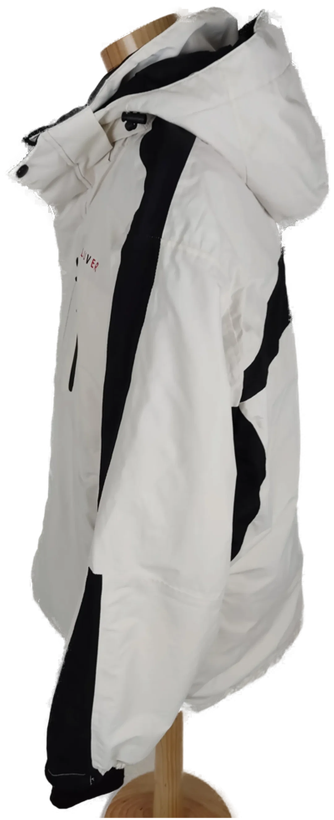 Anorak "Ski", mit Kapuze, weiß/schwarz mit Aufdruck, Größe 56/58 – Bild 4