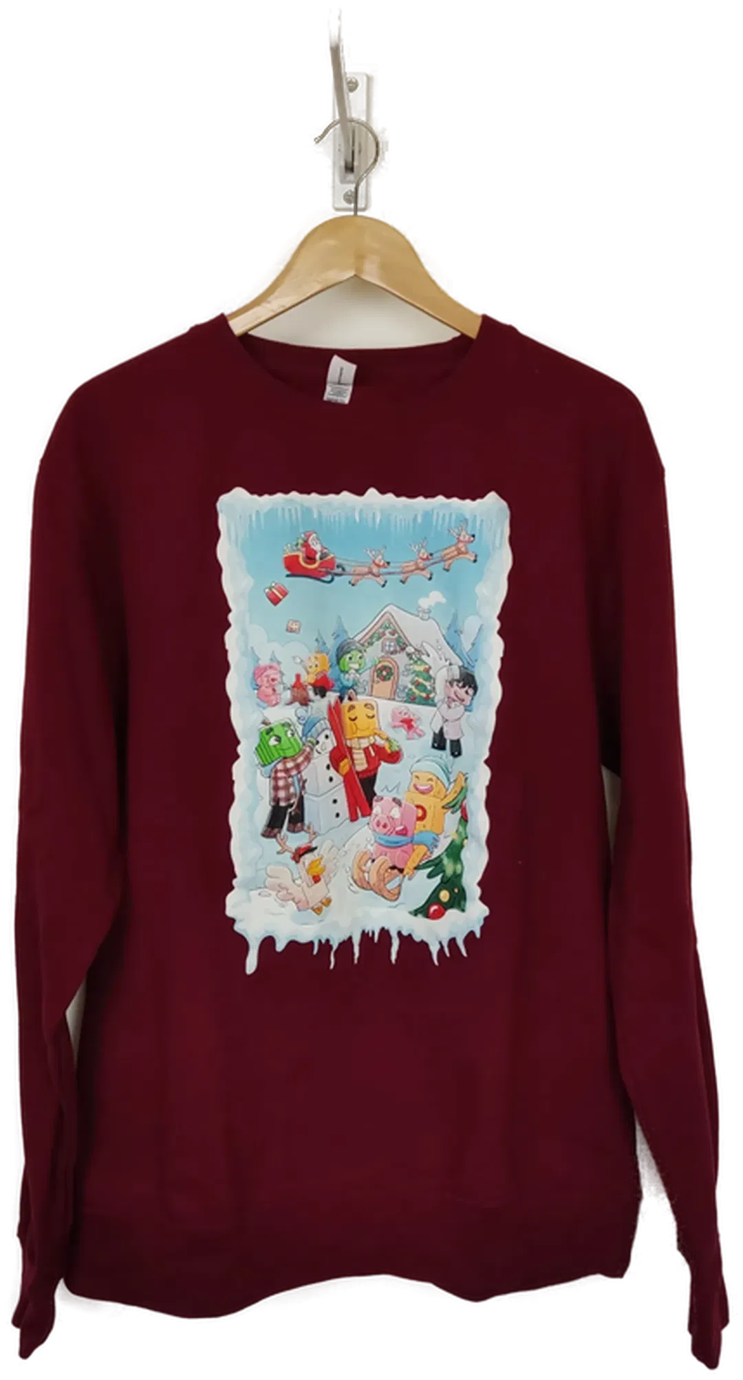 AWDis Herren Sweater Weihnachten weinrot Gr. L - Bild 1