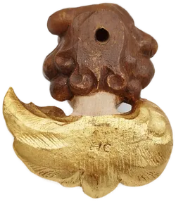 Antiker, bemalter Engelkopf - ca. 15x13cm - Bild 2