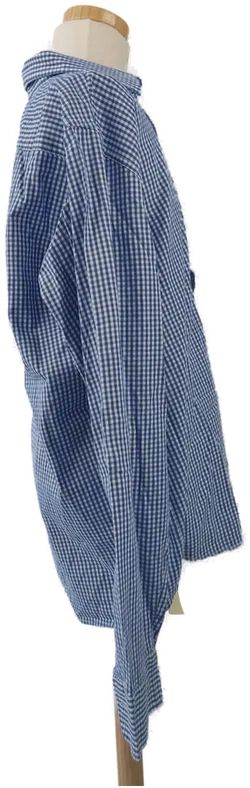 Luigi Bottoni Jungenhemd blau weiß kariert - 176 - Bild 2