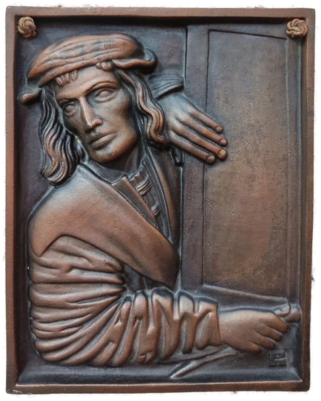 Gusseisenbild 'Der Fenstergucker' von Anton Pilgram 23x18cm | Historisches Detail – Bild 1