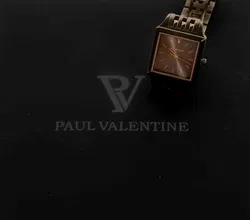 Paul Valentine Armbanduhr, eckig, 2cm, goldfarbenes Gliederarmband - Bild 4