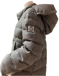 MONCLER Jacke Game Bleu mit Kapuze grau kariert Gr, 4 - Bild 10