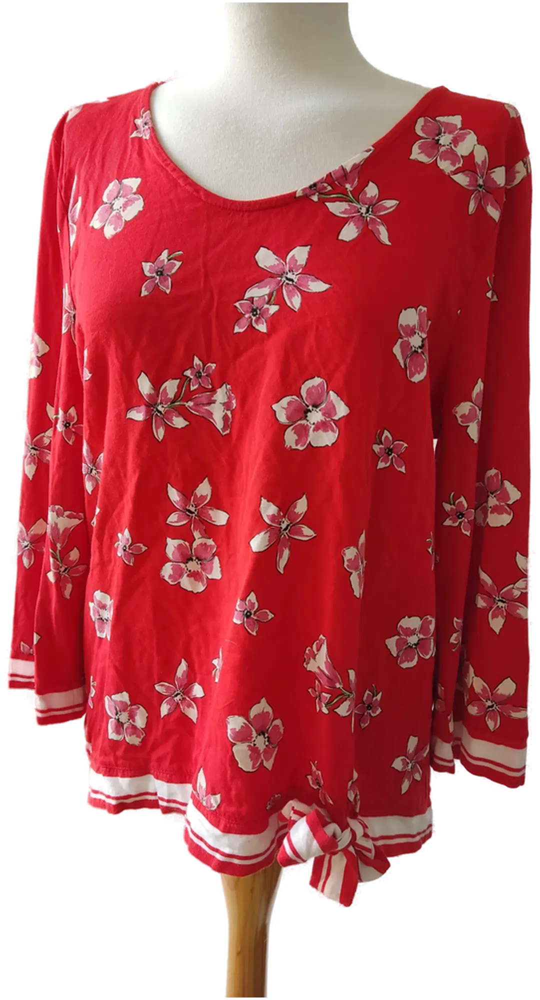 Street One Damen Shirt - rot, geblümt - Gr. 38 - Bild 4