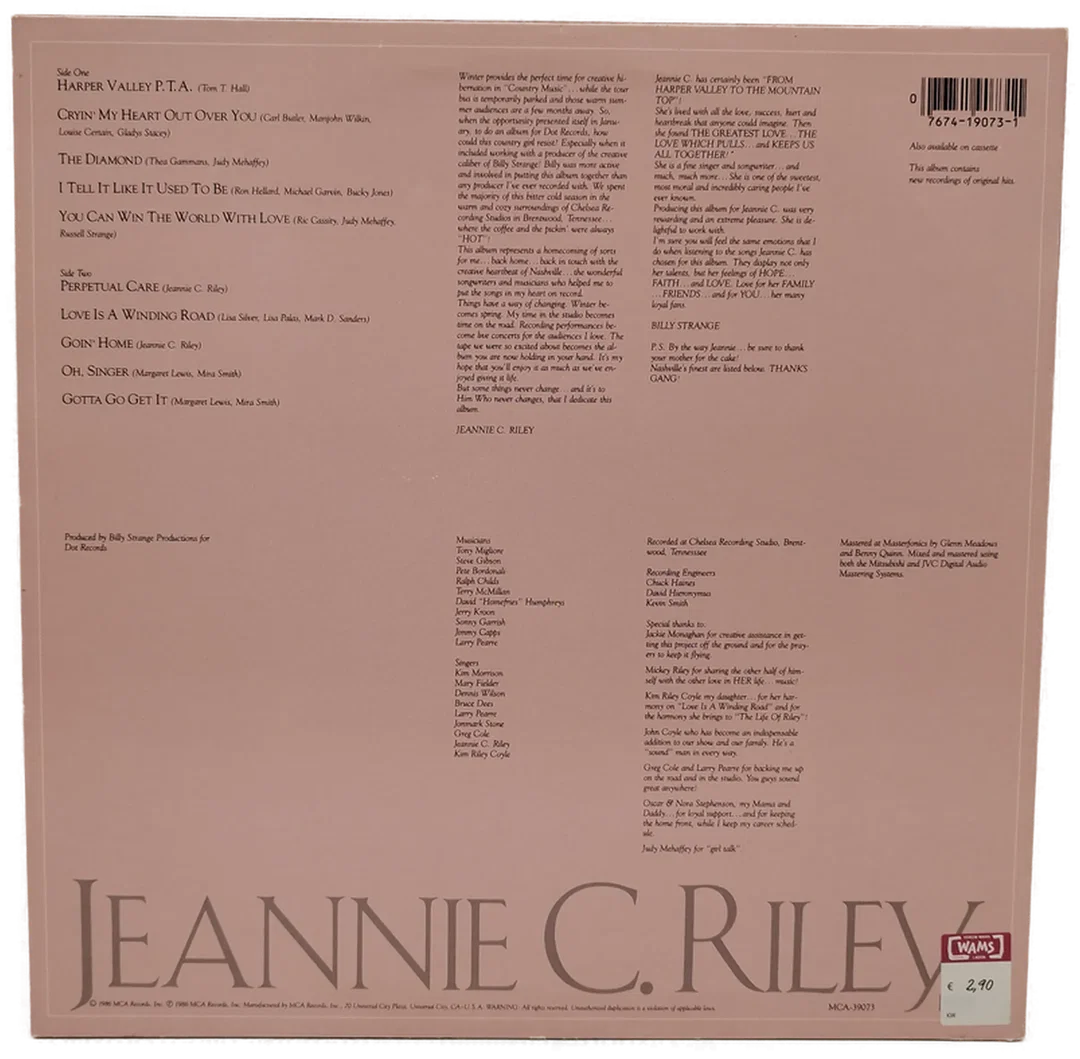 Doppelseitige Jeannie C. Riley Schallplatte – Bild 2