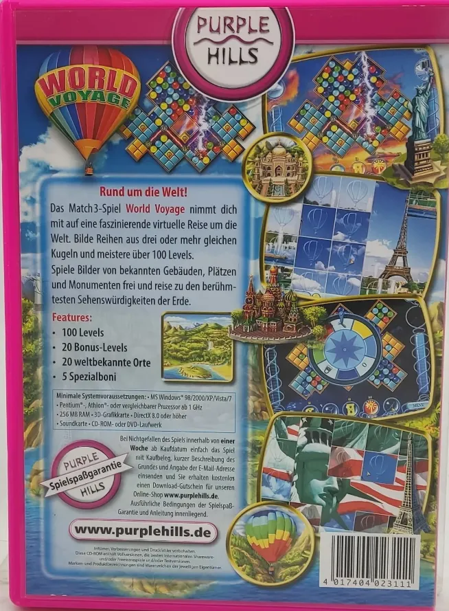 PC Game CD-ROM Purple Hills "World Yoyage" Match 3 / 3 Gewinnt – Bild 2
