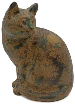 Vintage Gusseisen Katze – Dekorative Tierfigur mit grüner Patina – Vorschau 2