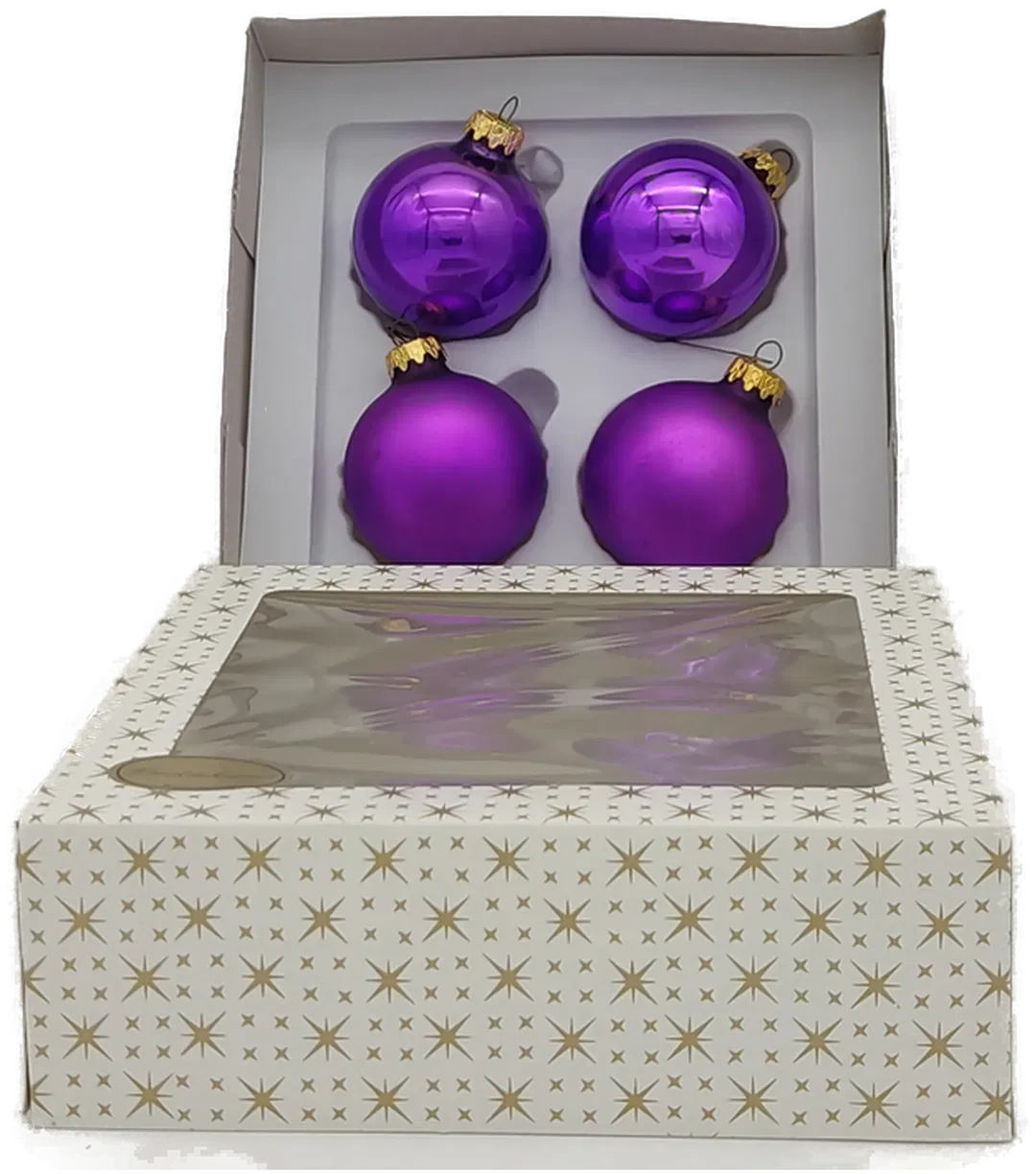 4x Christbaumschmuck aus Glas in violett - Bild 4