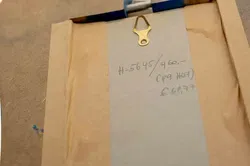 Hundertwasser Motiv „Baumwiesen/Spiralfelder“ Druck im blauen Deko-Rahmen, ca. 33x23 cm - Bild 3