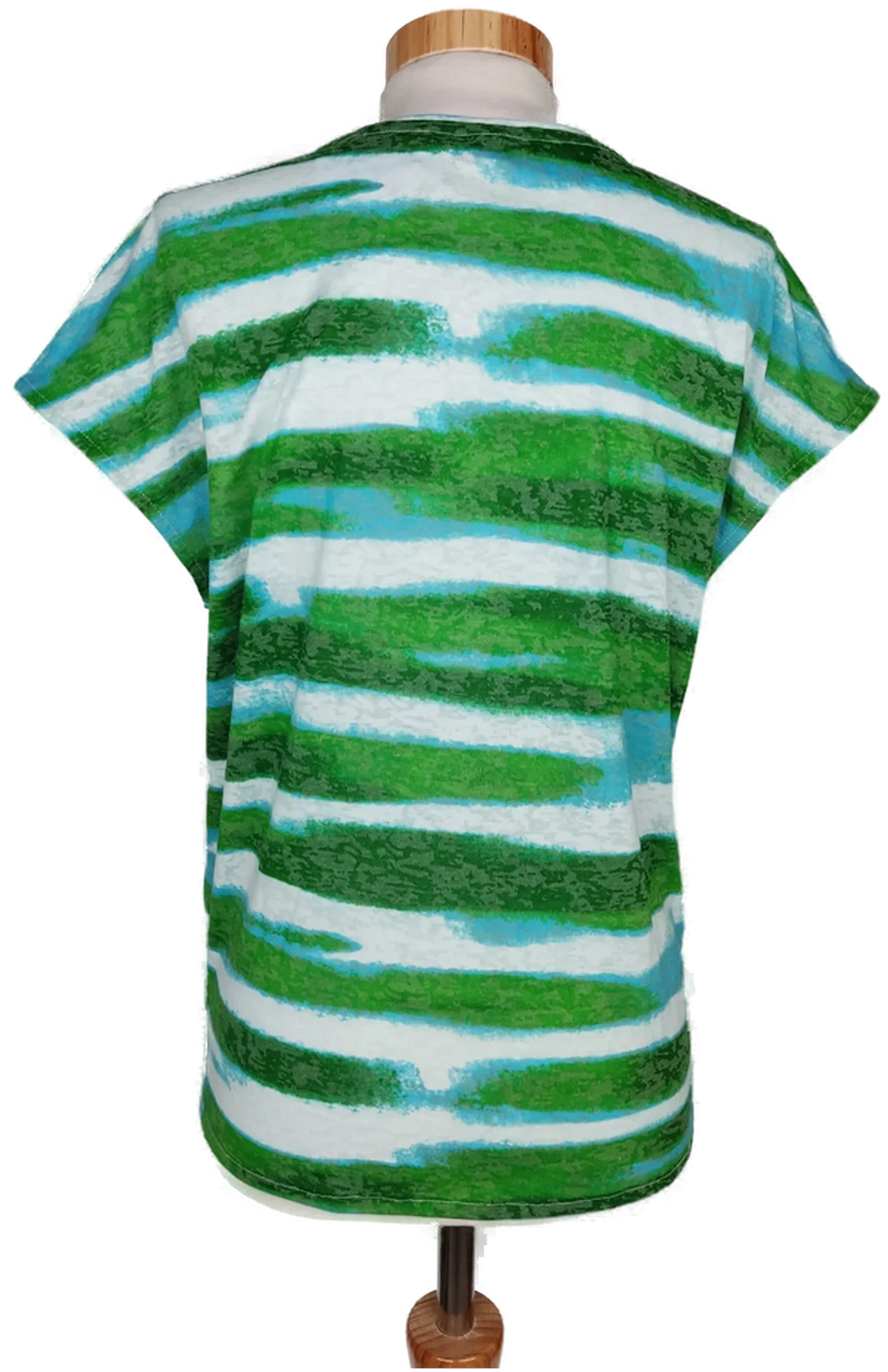 Sa. Hara Damen T-Shirt blau/grün/weiß gestreift - S/36 – Bild 2