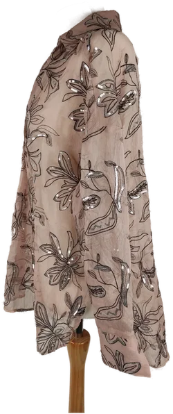 Zara Geblümte Transparente Paillettenbluse | Sommer-Zauber - Bild 4