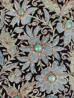 Abendtasche aus Samt mit Zardozi Stickerei - Bild 5