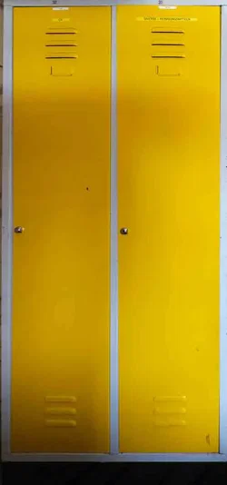 Schrank Spind aus Metall, gelb – Werkstatt Spind 2-türig 83x50x180 cm - Bild 2