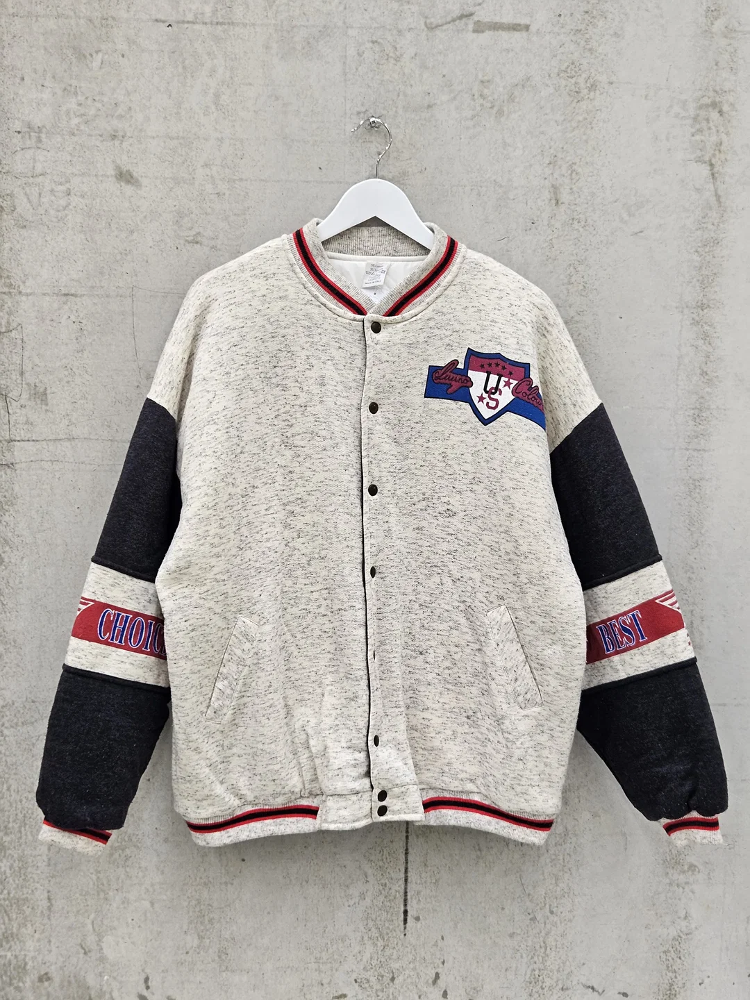 CHICAGO Herren 90´s Basketball Jacke, grau/rot meliert - Gr.L – Bild 1