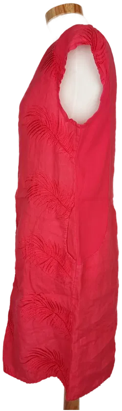 New Collection Damen Kleid mit Blättern bestickt rot - M/38 - Bild 3