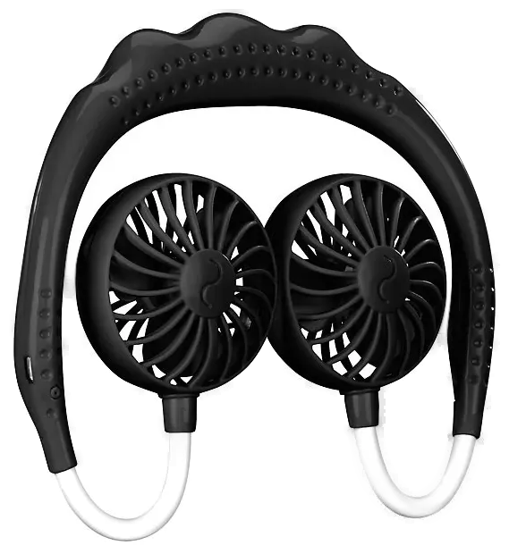 InFactory Mobiler Akku-Doppelventilator VT-105 – zum Umhängen, 3 Geschwindigkeitsstufen – Bild 2