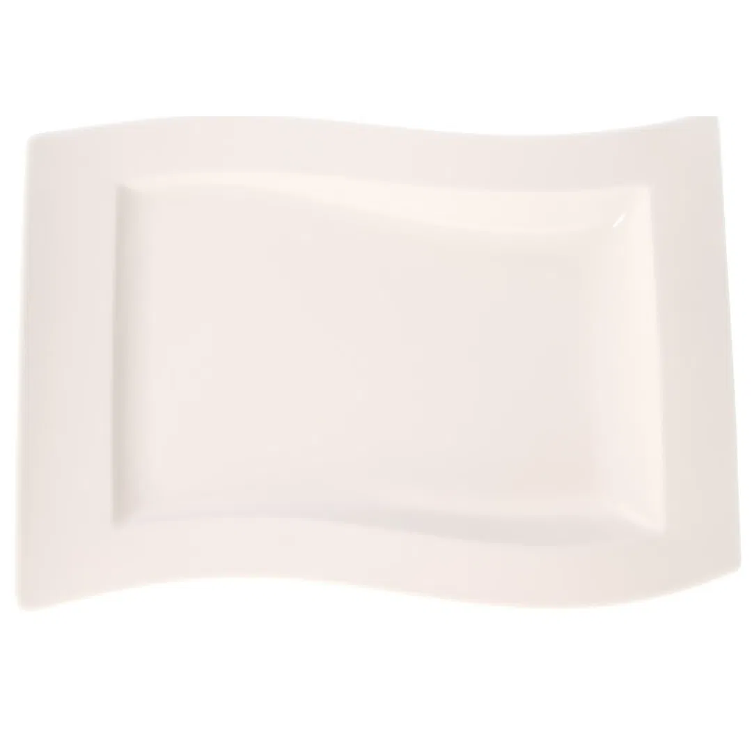  2 Stk. Villeroy & Boch rechteckiger Porzellanteller • Modern Wave Design - Bild 4