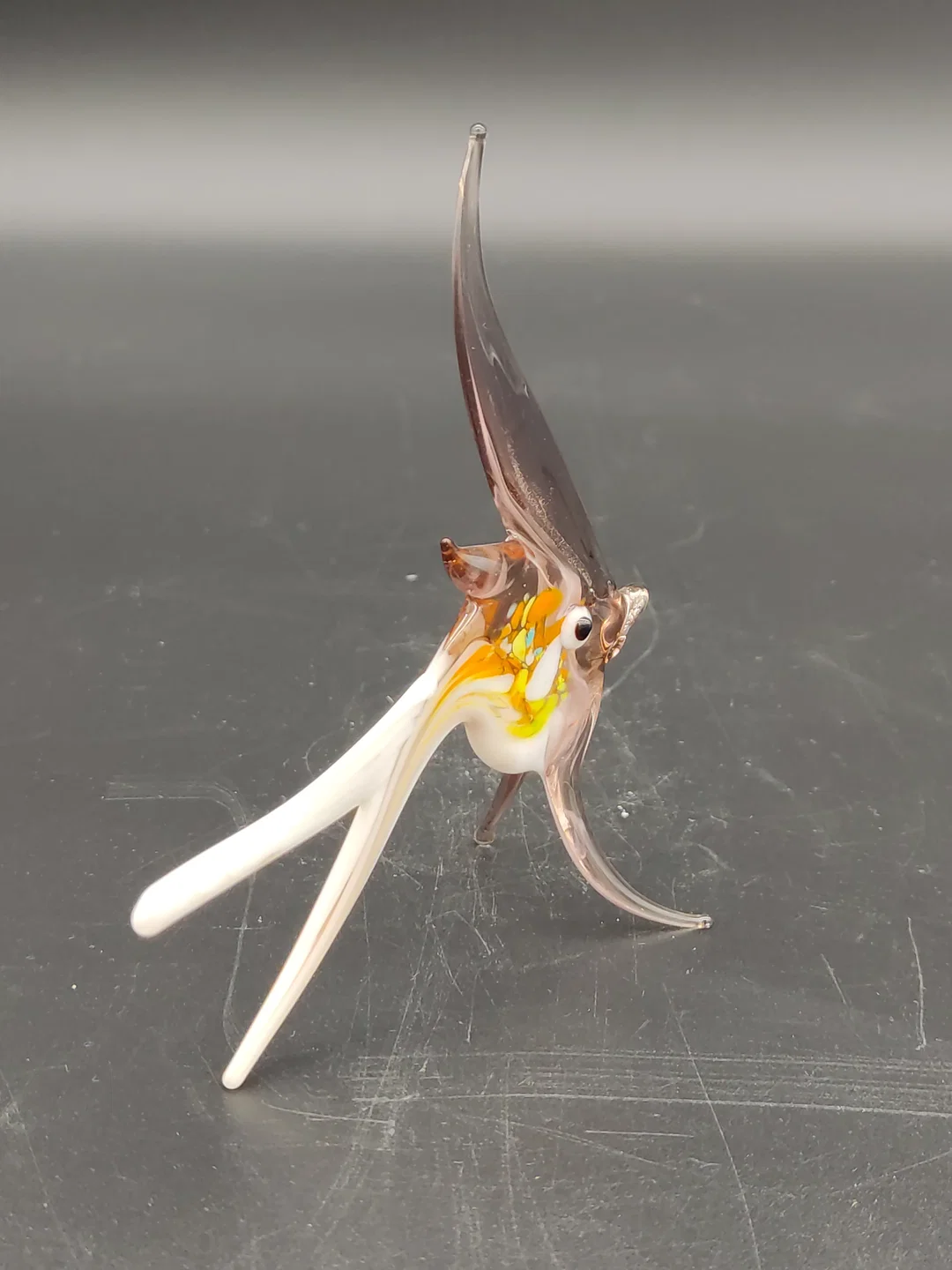 Kleine Fisch-Figur im Murano-Stil - weiss/gelb/orange/rose – Bild 3
