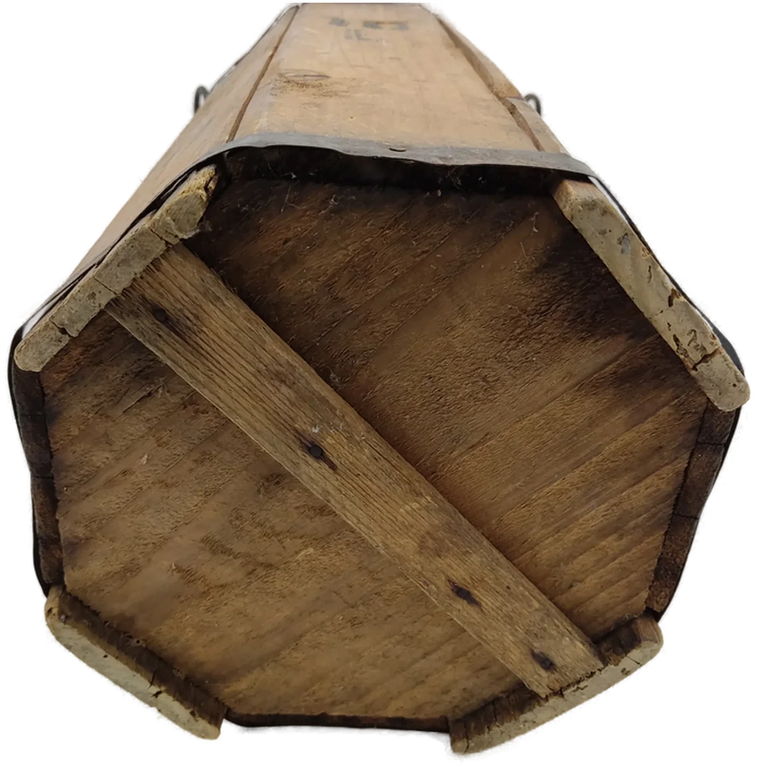 Antike Glasflasche mit Holzummantelung 10 Liter – Bild 5