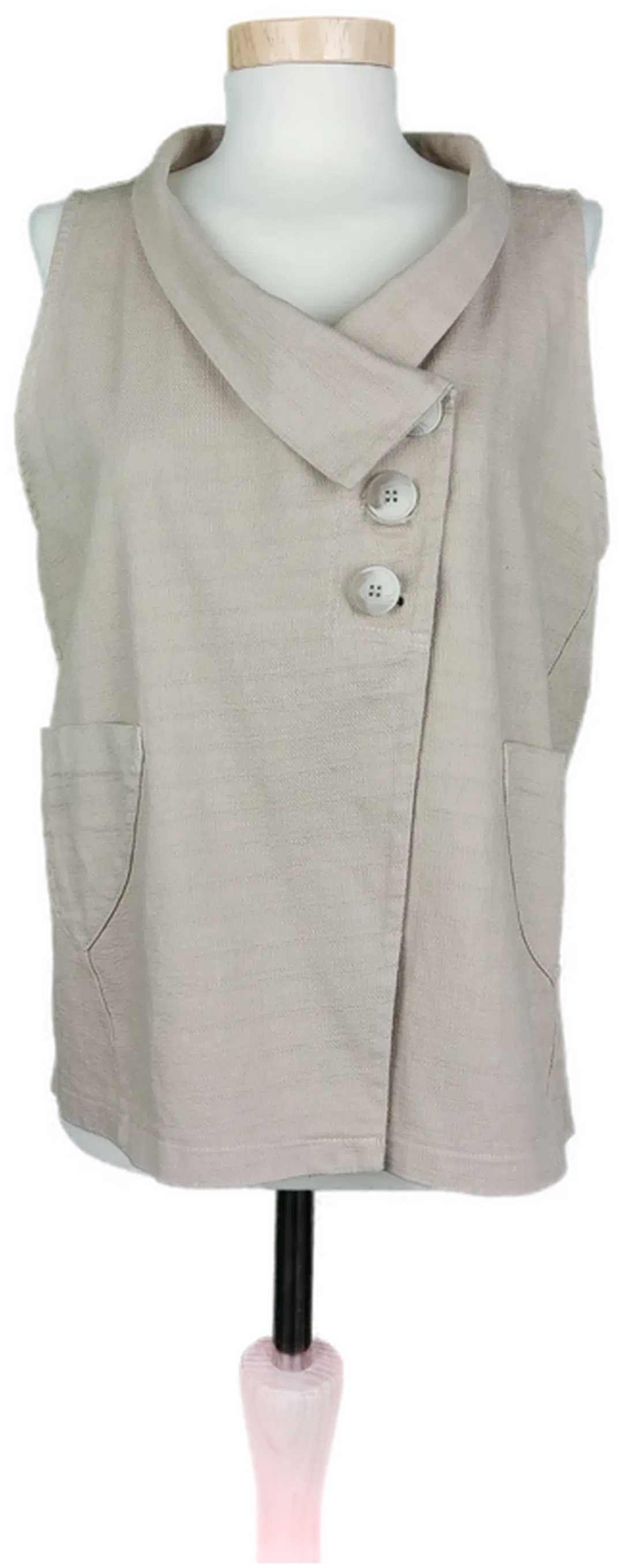 Wendy Trendy Damen Weste Baumwolle/Leinen beige - L/42 - Bild 1