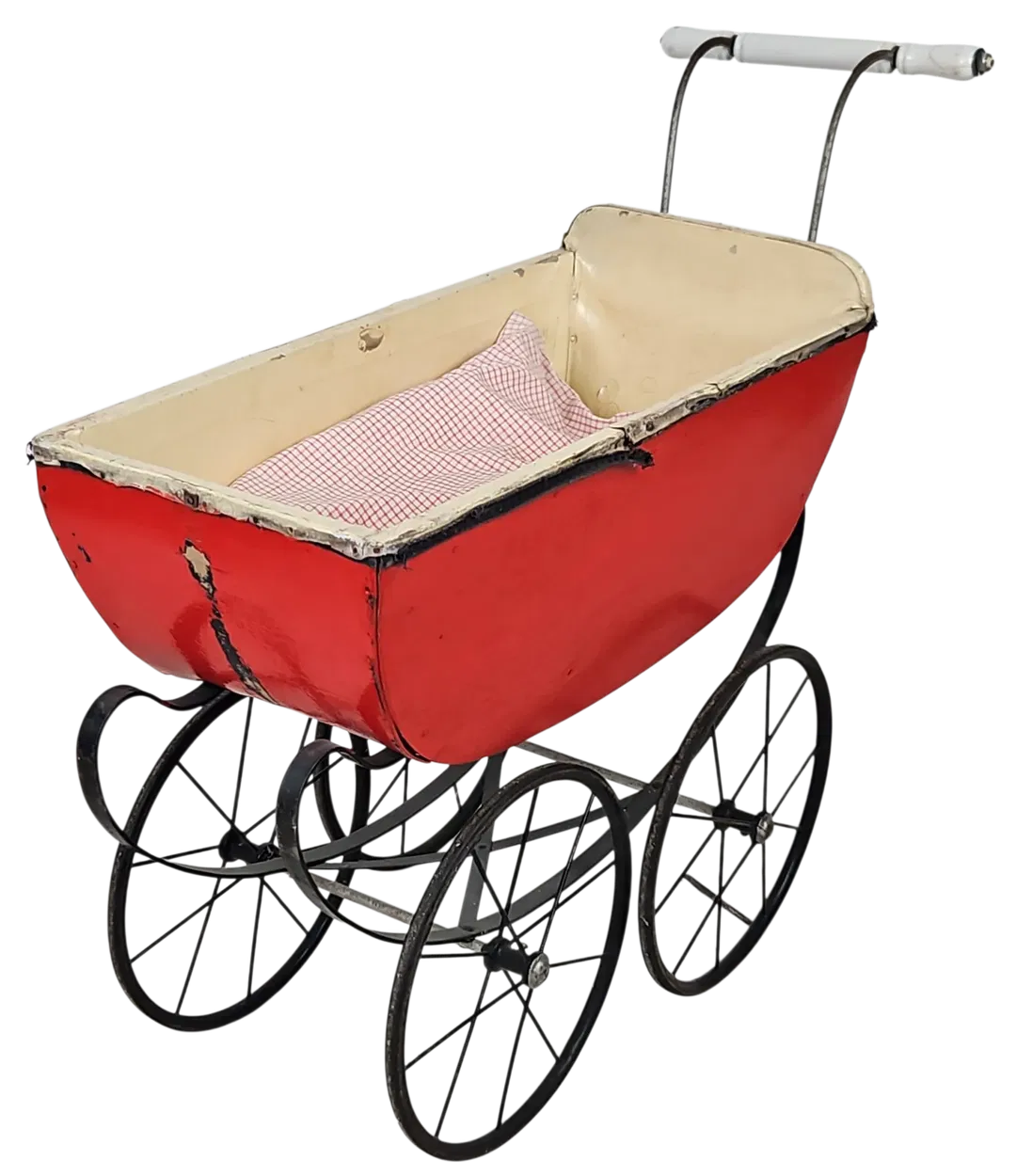 Vintage Puppenwagen aus Holz/Metall - Bild 4