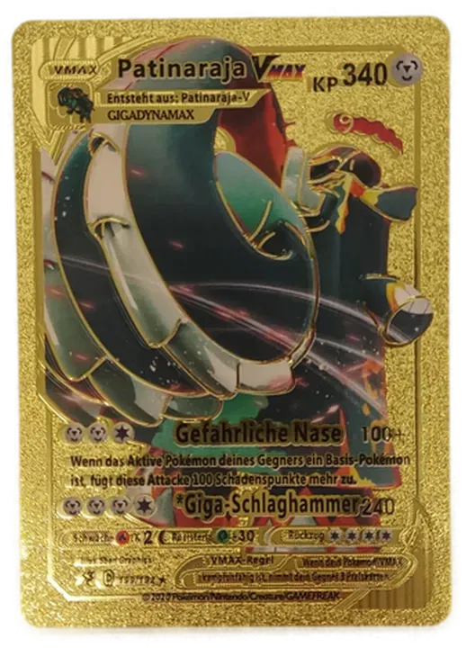 Pokémon Sammelkarte Goldfolie Vmax Patinaraja V - Bild 4